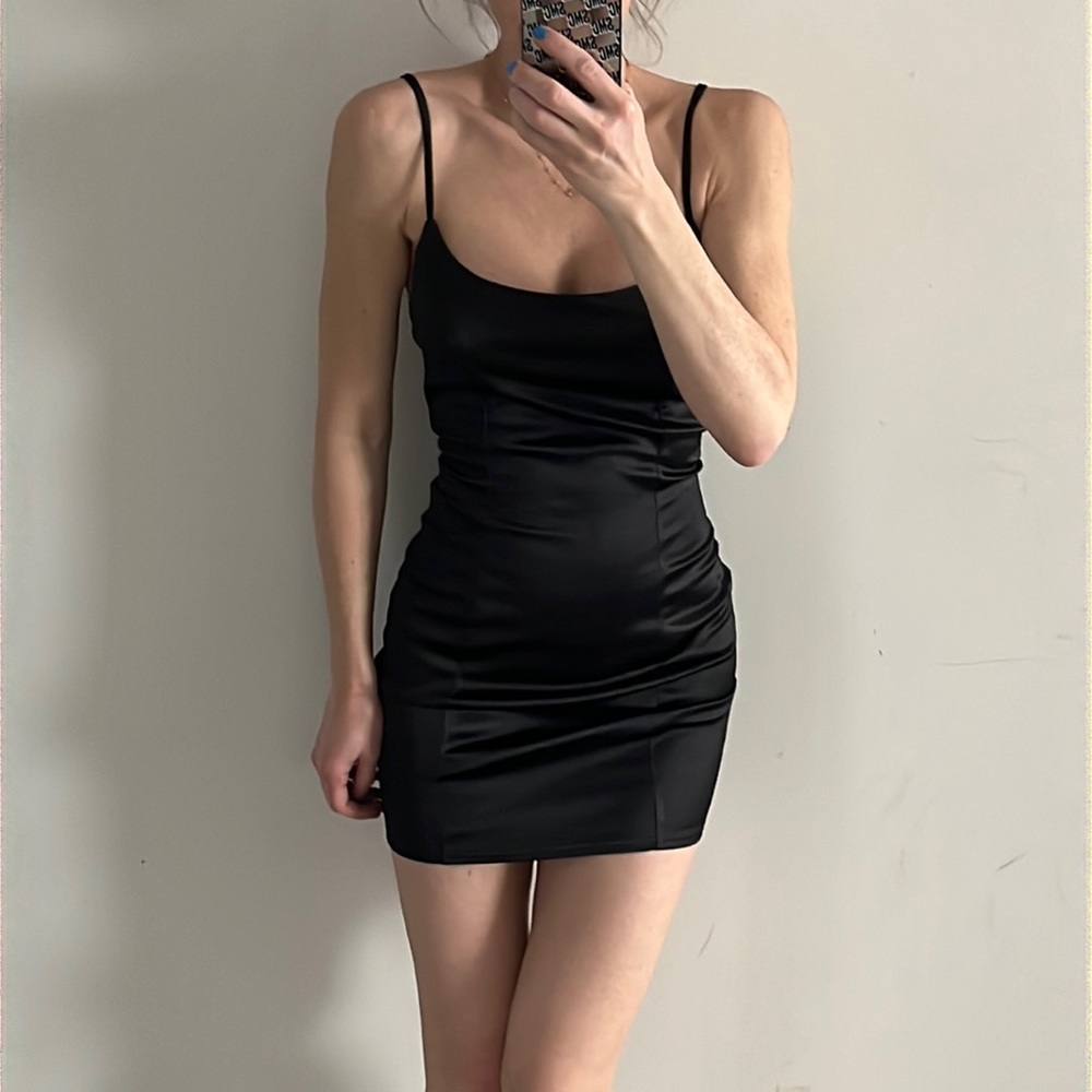 NWT - SEDUCTION Satin Effect, Spaghetti Strap Dress with Stretch